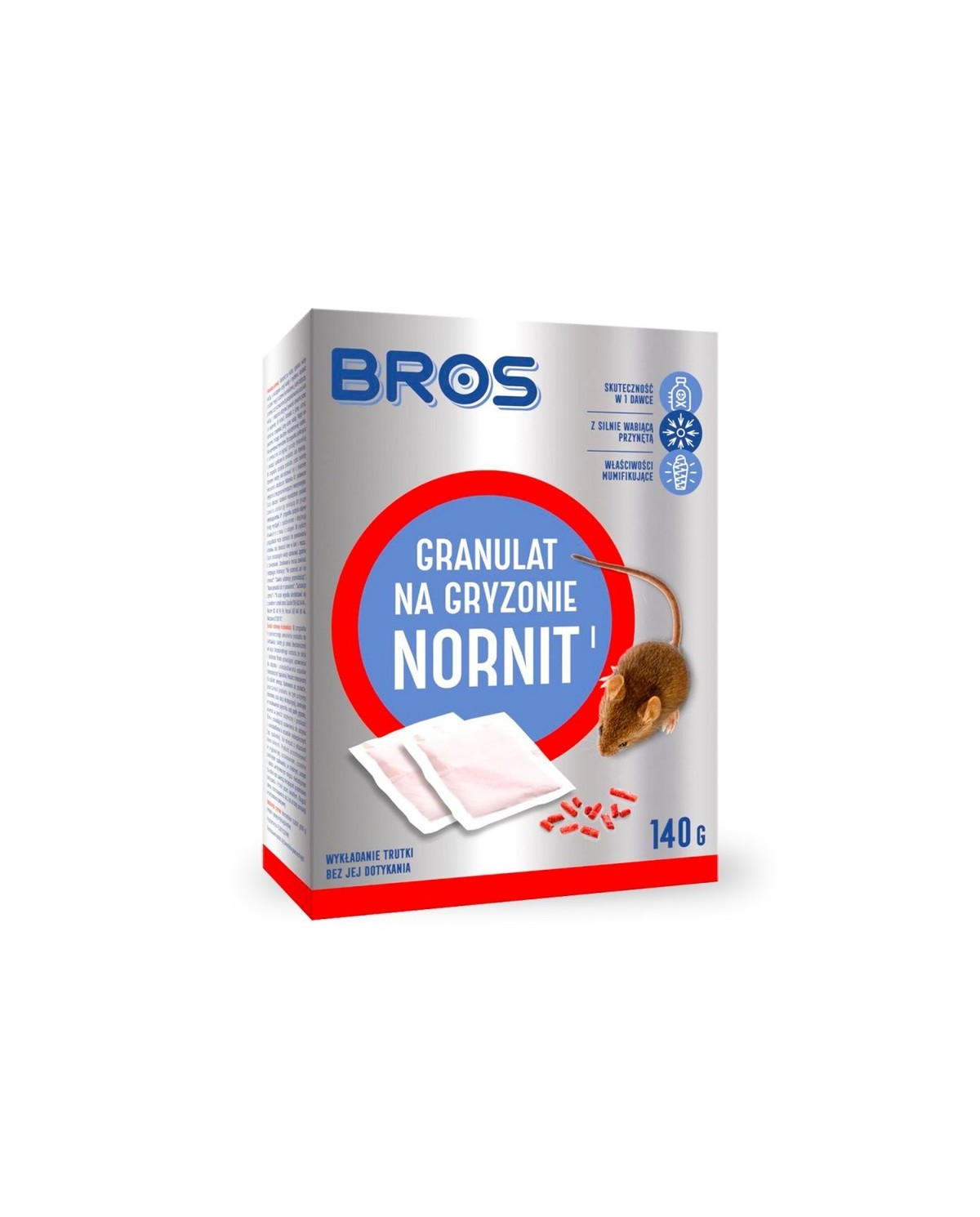BROS Nornit Granulat na Gryzonie 140g - Skuteczna Ochrona BROS Nornit Granulat na Gryzonie 140g - Skuteczna Ochrona