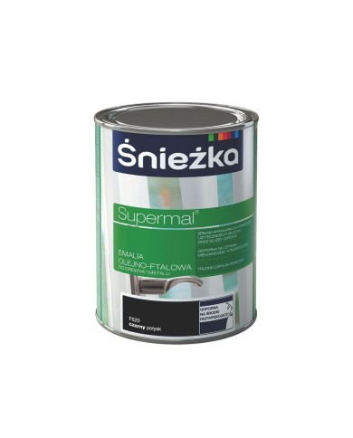 Farba do drewna i metalu Supermal 0,8 L czarny - ŚNIEŻKA Farba do drewna i metalu Supermal 0,8 L czarny - ŚNIEŻKA