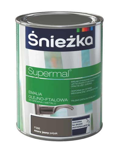 Supermal szary jasny 0,8L - Wysokiej jakości farba do wnętrz Supermal szary jasny 0,8L - Wysokiej jakości farba do wnętrz