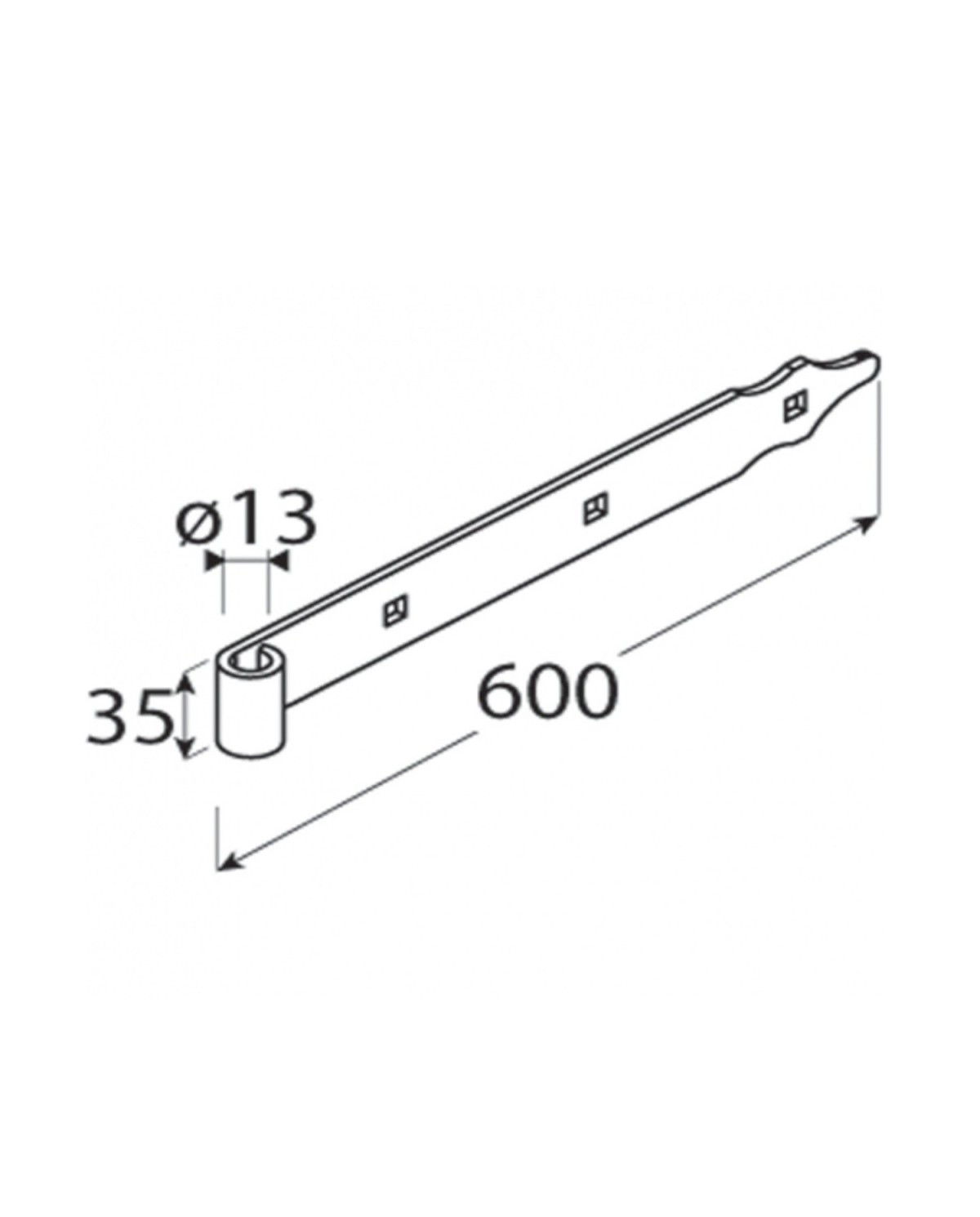 Zawias pasowy 600x35/4,0 fi 13 mm ZP 600 - Wysoka jakość i trwałość