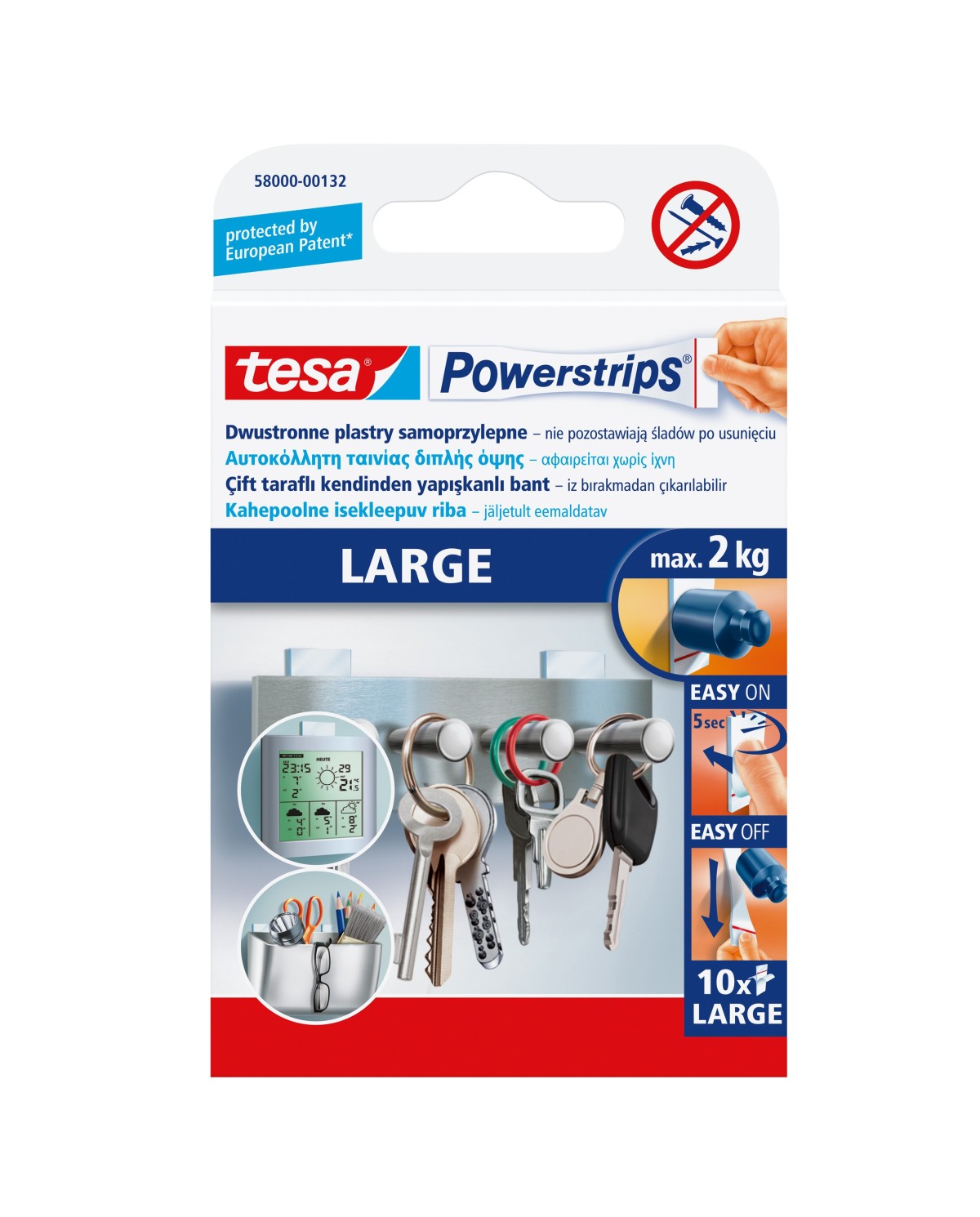 Plastry samoprzylepne POWERSTRIPS 10szt. duże do 2 kg - Sklep