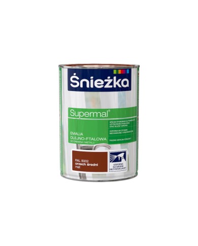 Emalia SUPERMAL Orzech Śr Mat 0,8L - Wysoka Jakość i Trwałość Emalia SUPERMAL Orzech Śr Mat 0,8L - Wysoka Jakość i Trwałość