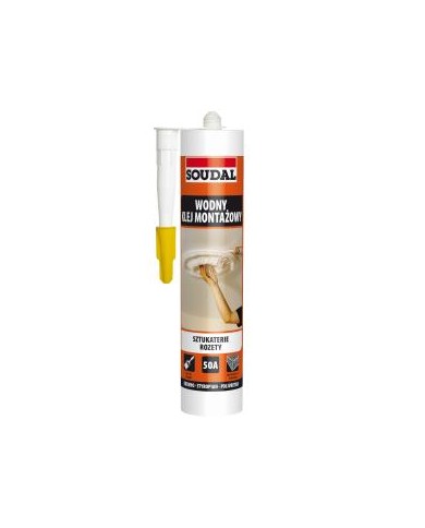 Klej montażowy wodny SOUDAL 50A 280 mL - Wysoka jakość i trwałość Klej montażowy wodny SOUDAL 50A 280 mL - Wysoka jakość i trwałość