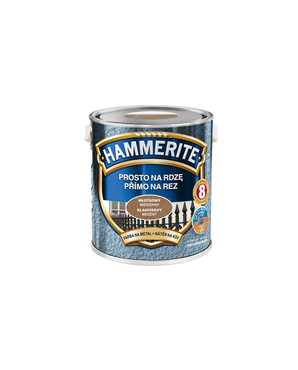AKZO HAMMERITE Młotkowy Miedziany 0,7L - Farba do metalu AKZO HAMMERITE Młotkowy Miedziany 0,7L - Farba do metalu