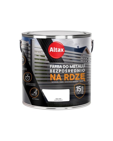 ALTAX Farba do metalu 2,5 L BIAŁY MAT - Wysoka jakość i trwałość ALTAX Farba do metalu 2,5 L BIAŁY MAT - Wysoka jakość i trwałość