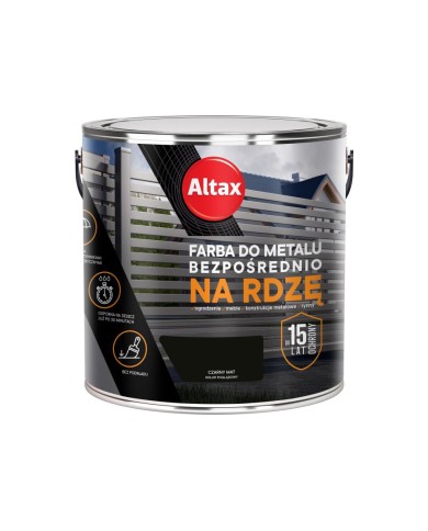ALTAX Farba do metalu 2,5 L - Czarny Mat - Wysoka Jakość ALTAX Farba do metalu 2,5 L - Czarny Mat - Wysoka Jakość