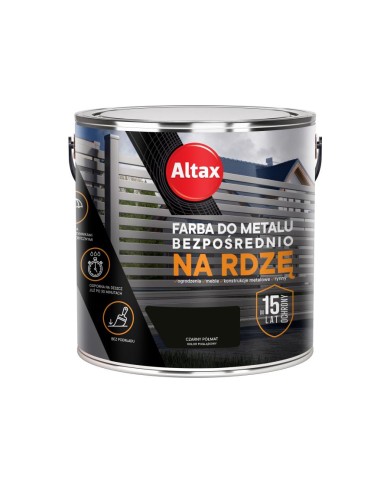 ALTAX Farba do metalu 2,5 L - Czarny Półmat | Wysoka Jakość ALTAX Farba do metalu 2,5 L - Czarny Półmat | Wysoka Jakość