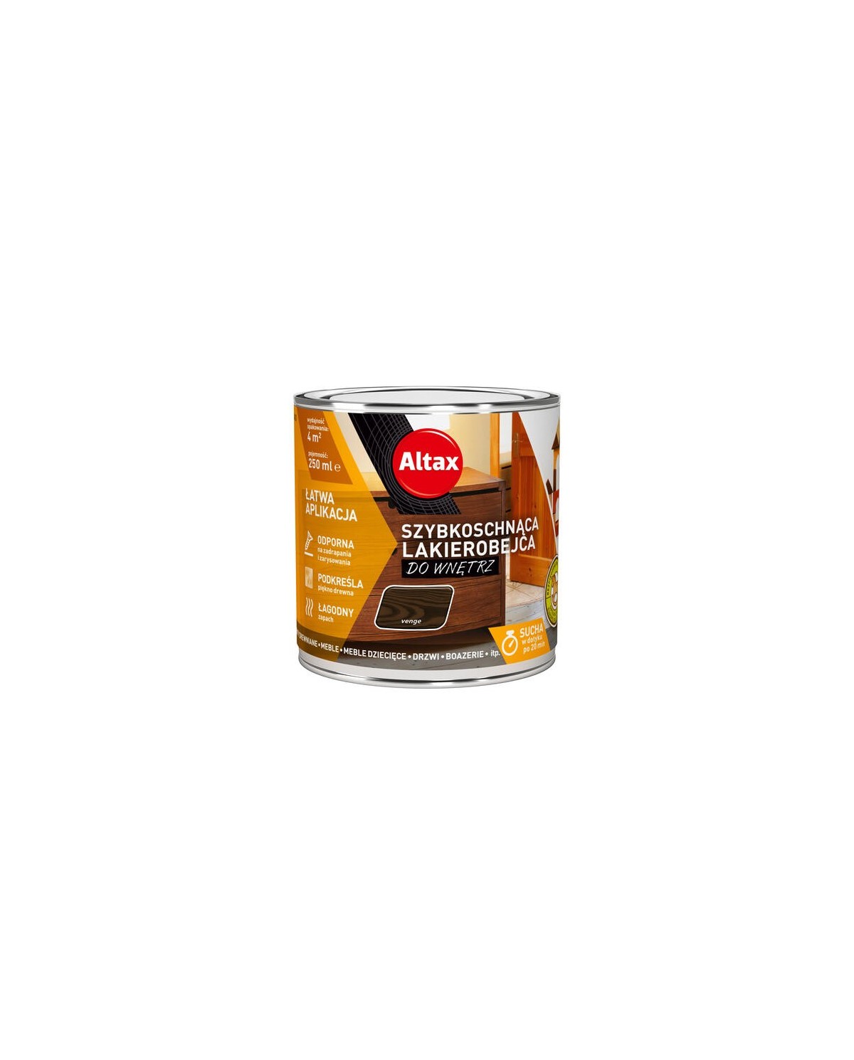 ALTAX Lakierobejca 0,25l Wenge - Szybkoschnąca do Wnętrz ALTAX Lakierobejca 0,25l Wenge - Szybkoschnąca do Wnętrz