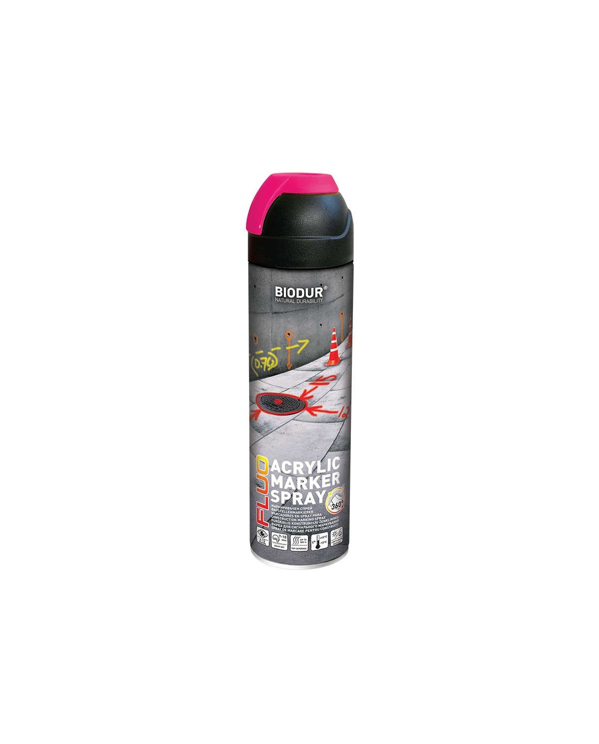 BIODUR marker budowlany fluo 500ml - różowy | Wysoka jakość BIODUR marker budowlany fluo 500ml - różowy | Wysoka jakość