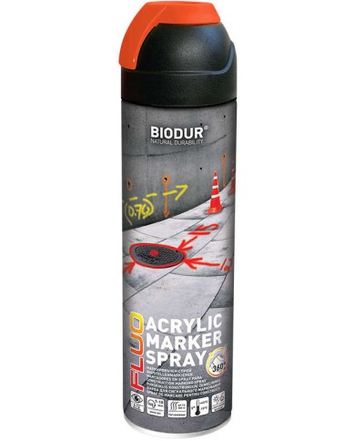 BIODUR marker budowlany fluo 500ml pomarańcz - Wysoka widoczność BIODUR marker budowlany fluo 500ml pomarańcz - Wysoka widoczność