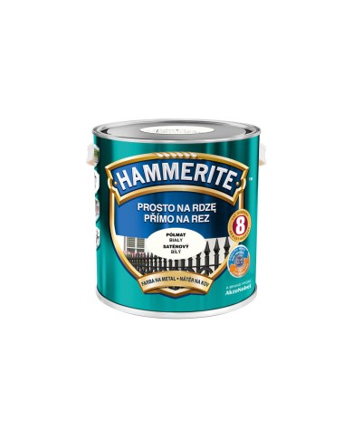 HAMMERITE Półmat Biały 2,5L - Farba do metalu i drewna HAMMERITE Półmat Biały 2,5L - Farba do metalu i drewna