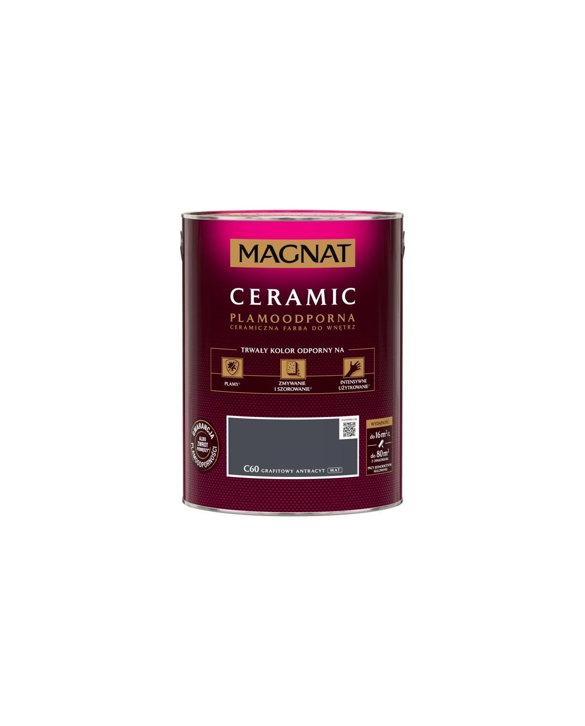 Magnat Ceramic GRAFITOWY ANTRACYT 5L - Farba do wnętrz Magnat Ceramic GRAFITOWY ANTRACYT 5L - Farba do wnętrz