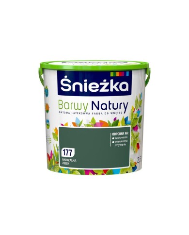 ŚNIEŻKA B.NATURY 2,5L - Naturalna Zieleń 177 | Farba Ekologiczna ŚNIEŻKA B.NATURY 2,5L - Naturalna Zieleń 177 | Farba Ekologiczna