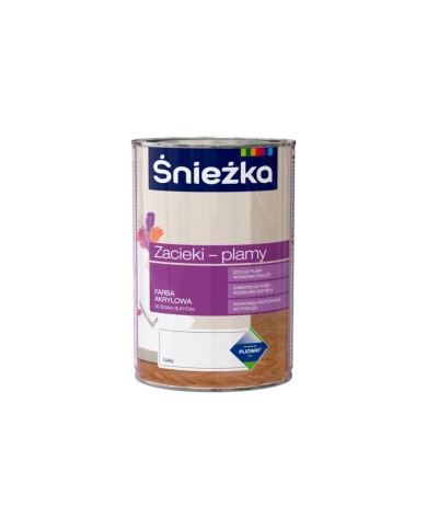 Farba akrylowa ŚNIEŻKA 1L - Zacieki i plamy bez śladu Farba akrylowa ŚNIEŻKA 1L - Zacieki i plamy bez śladu
