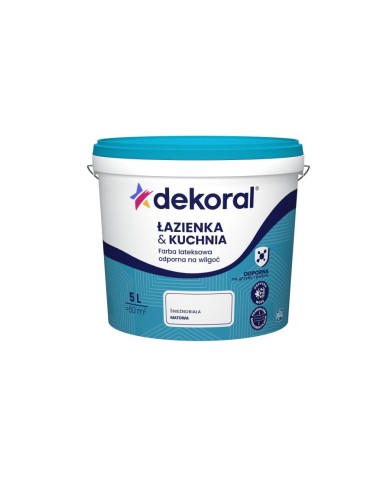 Farba do łazienki i kuchni DEKORAL 5L - Biały kolor Farba do łazienki i kuchni DEKORAL 5L - Biały kolor