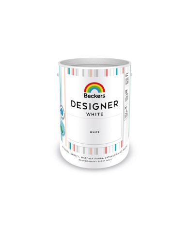 Biała farba lateksowa Beckers Designer White 5L - Wysoka jakość Biała farba lateksowa Beckers Designer White 5L - Wysoka jakość
