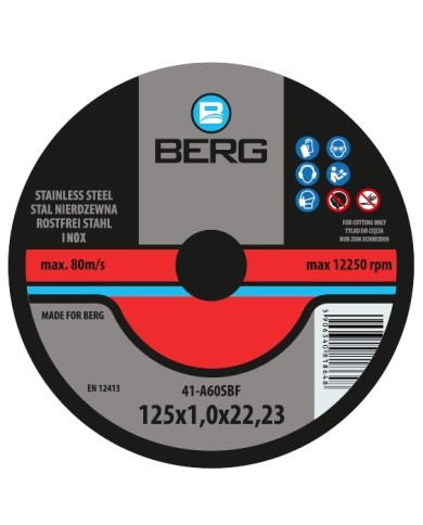 Tarcza Ściernica Inox 41 125x1.0x22 Berg - Wysoka Jakość Cięcia Tarcza Ściernica Inox 41 125x1.0x22 Berg - Wysoka Jakość Cięcia