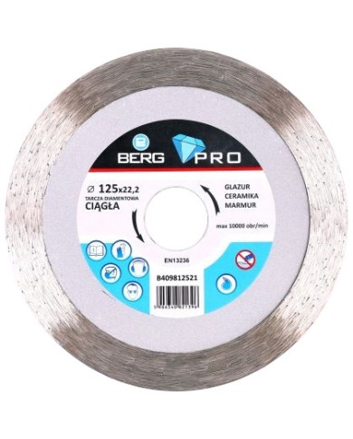 Tarcza diamentowa PRO BERG 125 mm do cięcia na mokro - wysoka jakość Tarcza diamentowa PRO BERG 125 mm do cięcia na mokro - wysoka jakość