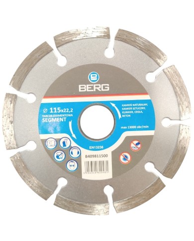 Tarcza diamentowa STANDARD BERG 115 mm - cięcie na sucho Tarcza diamentowa STANDARD BERG 115 mm - cięcie na sucho
