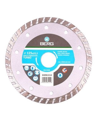 Tarcza diamentowa turbo STANDARD BERG 230 mm - cięcie na sucho i mokro Tarcza diamentowa turbo STANDARD BERG 230 mm - cięcie na sucho i mokro