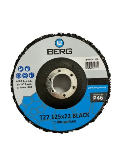 Tarcza czyszcząca T27 125x22mm Black BERG - Włóknina do szlifowania Tarcza czyszcząca T27 125x22mm Black BERG - Włóknina do szlifowania