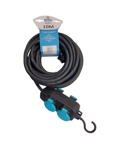 Wodoszczelny przedłużacz 10m BERG H07RN-F 3x2,5mm IP44