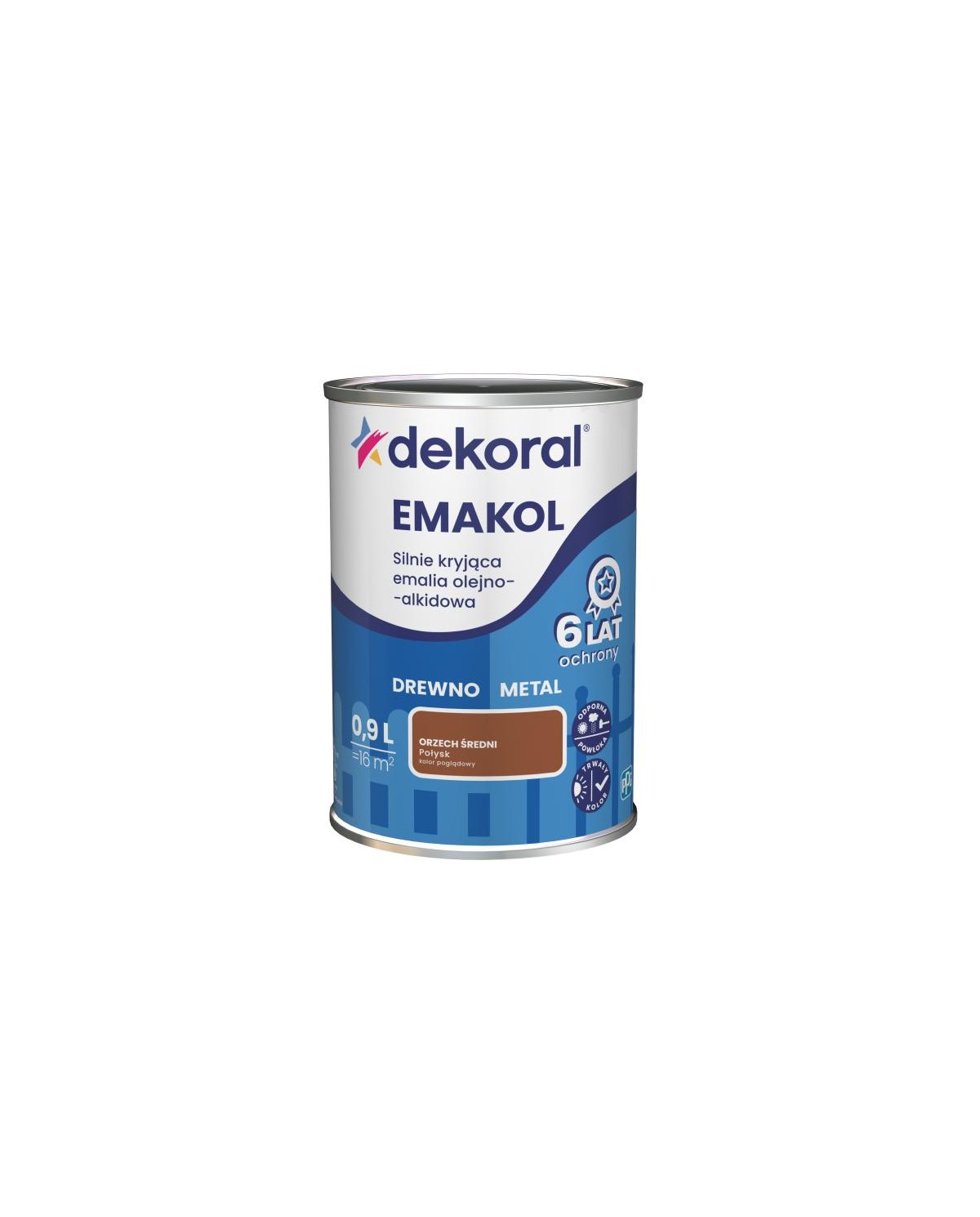 Emalia ftalowa Emakol Strong orzech średni 0,9 L - DEKORAL Emalia ftalowa Emakol Strong orzech średni 0,9 L - DEKORAL