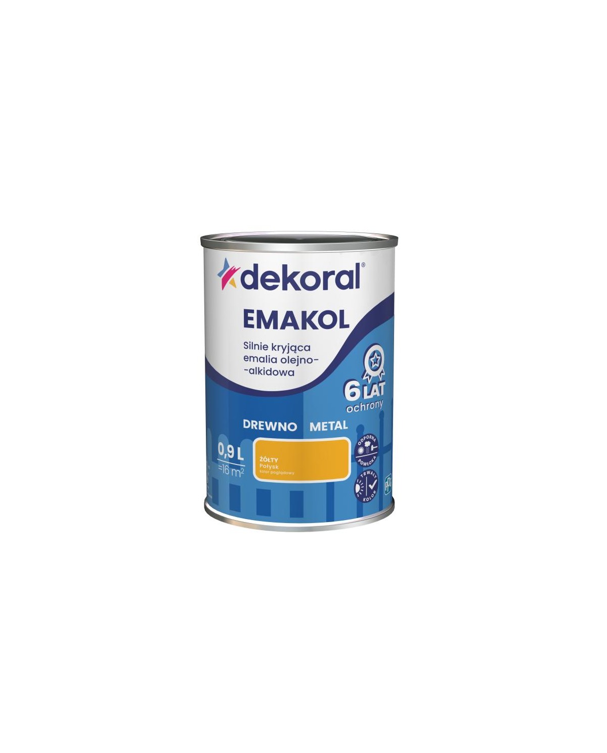 PPG EMAKOL STRONG żółty 0,9L - Wysokiej jakości farba do wnętrz PPG EMAKOL STRONG żółty 0,9L - Wysokiej jakości farba do wnętrz