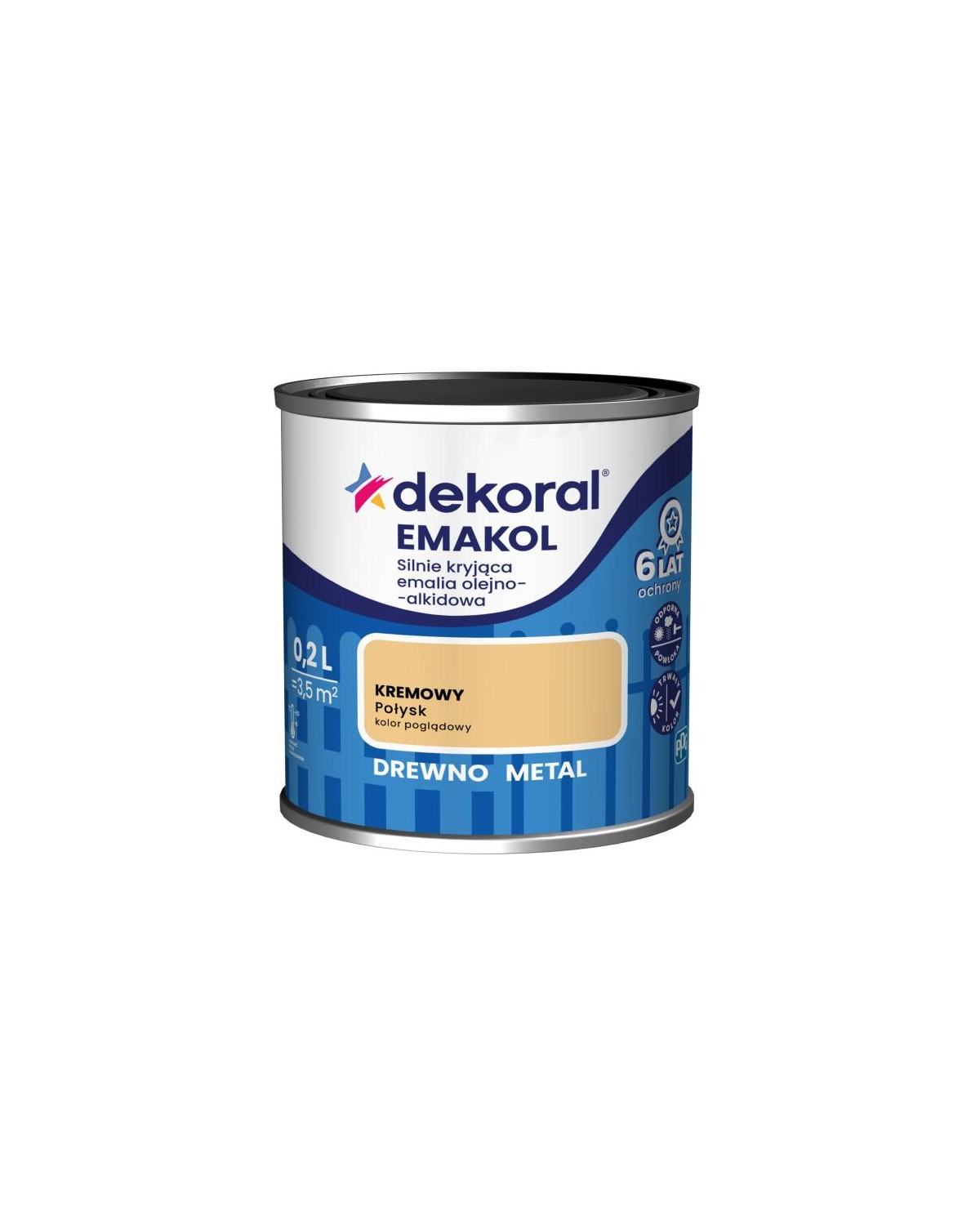 Emalia ftalowa Emakol Strong kremowy 0,2 L - DEKORAL Emalia ftalowa Emakol Strong kremowy 0,2 L - DEKORAL
