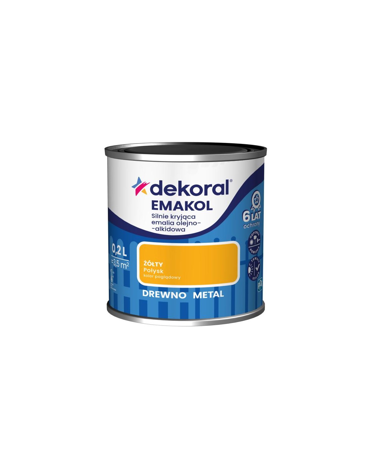 Emalia ftalowa Emakol Strong 0,2 L zielony żółty DEKORAL Emalia ftalowa Emakol Strong 0,2 L zielony żółty DEKORAL