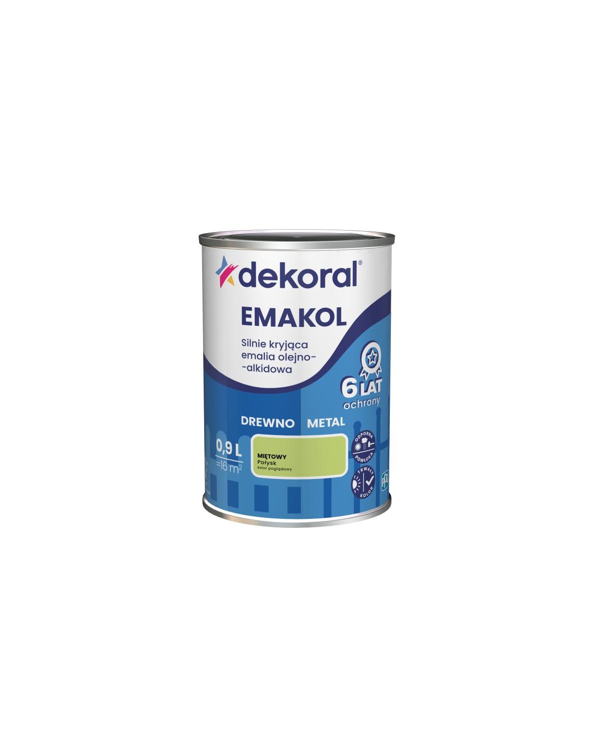 Emalia Ftalowa Emakol Strong Miętowy 0,9 L - DEKORAL Emalia Ftalowa Emakol Strong Miętowy 0,9 L - DEKORAL