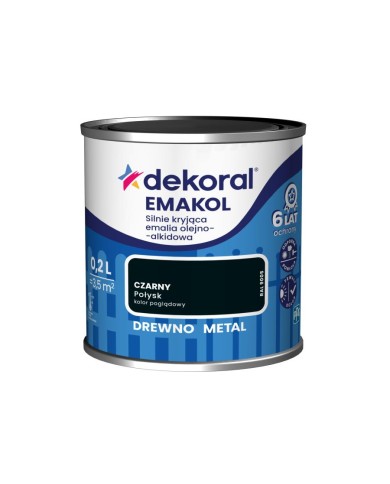 Emalia ftalowa Emakol Strong czarny 0,2 L - DEKORAL Emalia ftalowa Emakol Strong czarny 0,2 L - DEKORAL
