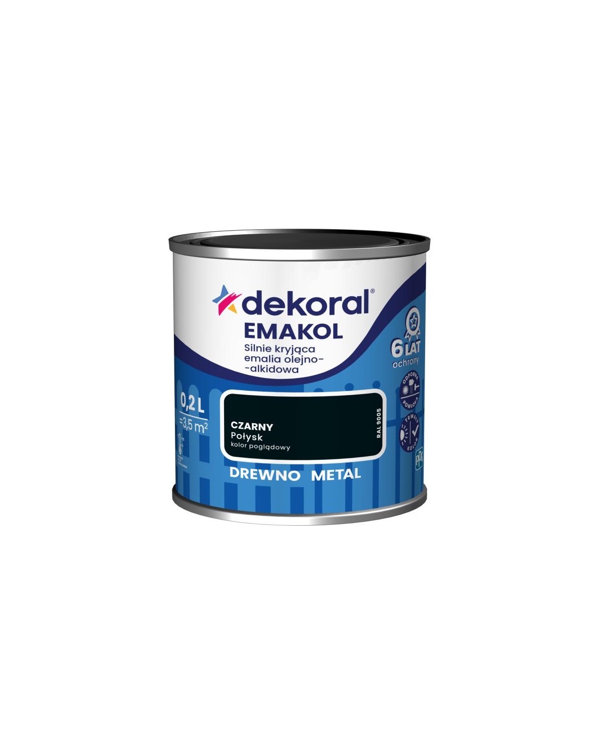 Emalia ftalowa Emakol Strong czarny 0,2 L - DEKORAL Emalia ftalowa Emakol Strong czarny 0,2 L - DEKORAL