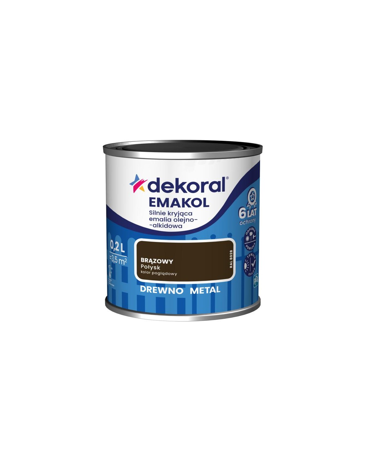 Emalia ftalowa Emakol Strong brązowa 0,2 L - DEKORAL Emalia ftalowa Emakol Strong brązowa 0,2 L - DEKORAL