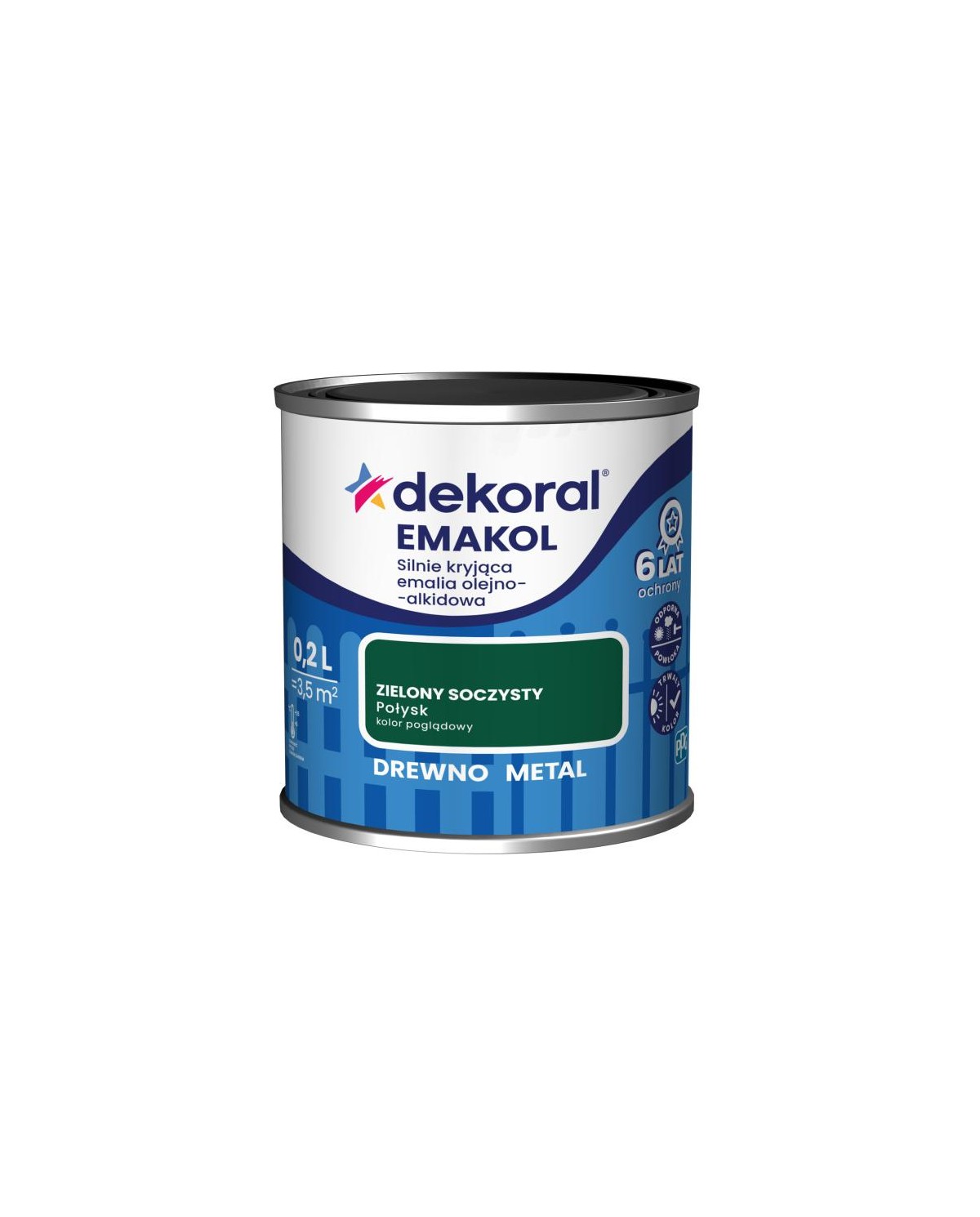 Emalia Ftalowa Emakol Strong Zielony Soczysty 0,2 L - DEKORAL Emalia Ftalowa Emakol Strong Zielony Soczysty 0,2 L - DEKORAL