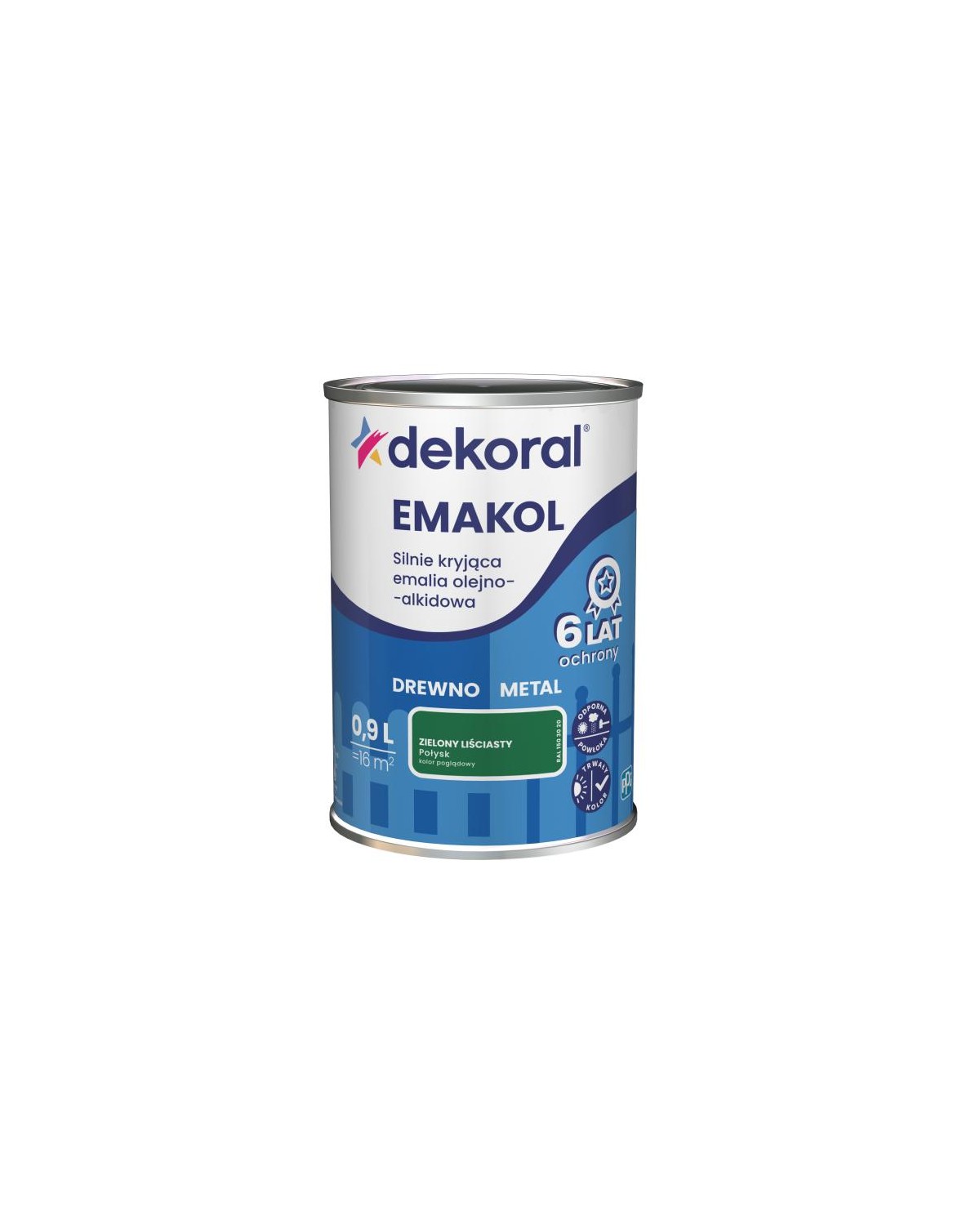 Emalia ftalowa Emakol Strong zielony liściasty 0,9 L - DEKORAL Emalia ftalowa Emakol Strong zielony liściasty 0,9 L - DEKORAL