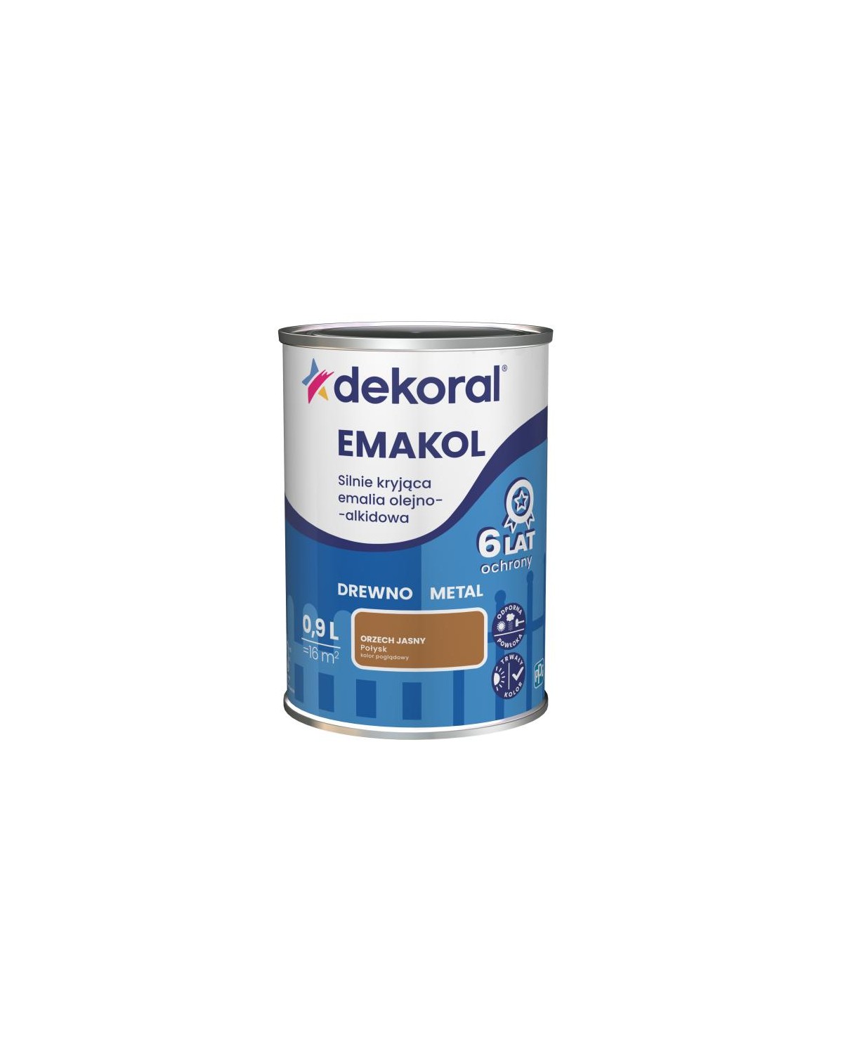 Emalia ftalowa Emakol Strong orzech jasny 0,9 L - DEKORAL Emalia ftalowa Emakol Strong orzech jasny 0,9 L - DEKORAL