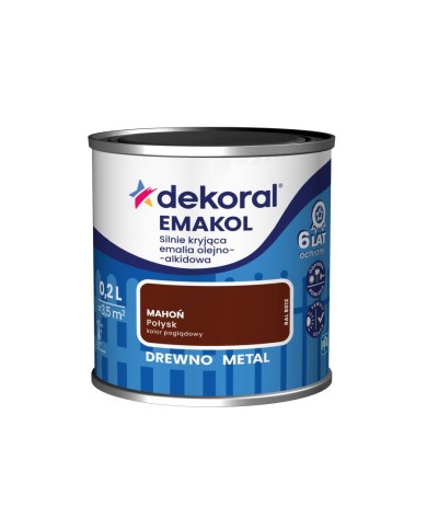 Emalia ftalowa Emakol Strong mahoń 0,2 L - DEKORAL Emalia ftalowa Emakol Strong mahoń 0,2 L - DEKORAL