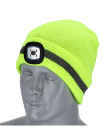 Czapka zimowa z latarką Ray Fluo Żółty - Stalco | Komfort i Styl Czapka zimowa z latarką Ray Fluo Żółty - Stalco | Komfort i Styl