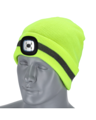 Czapka zimowa z latarką Ray Fluo Żółty - Stalco | Komfort i Styl