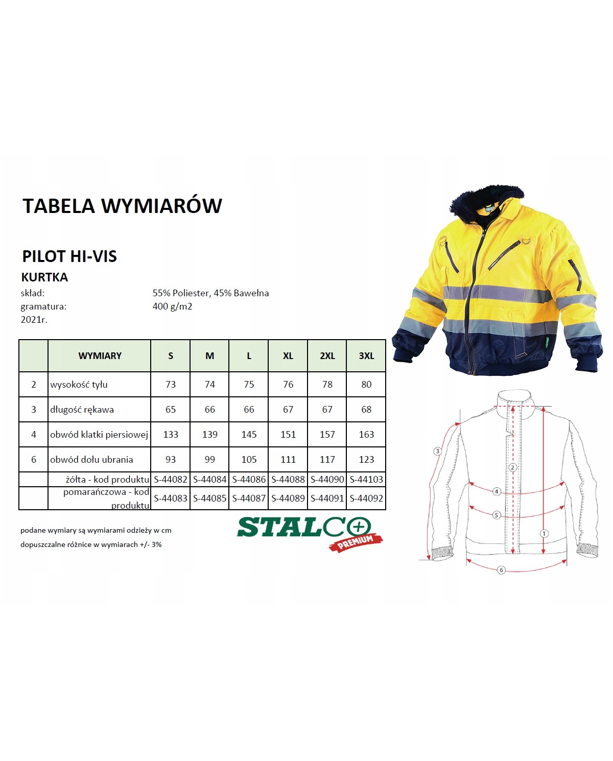 ODBLASKOWA KURTKA ROBOCZA HI-VIS POMARAŃCZOWA 'L' - Bezpieczeństwo