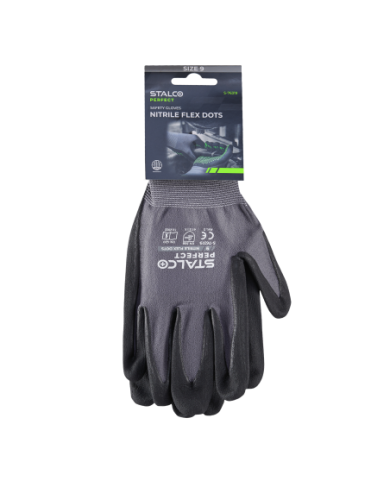 Rękawice nylonowe Nitrile Flex Dots 8" - Stalco Perfect Rękawice nylonowe Nitrile Flex Dots 8" - Stalco Perfect