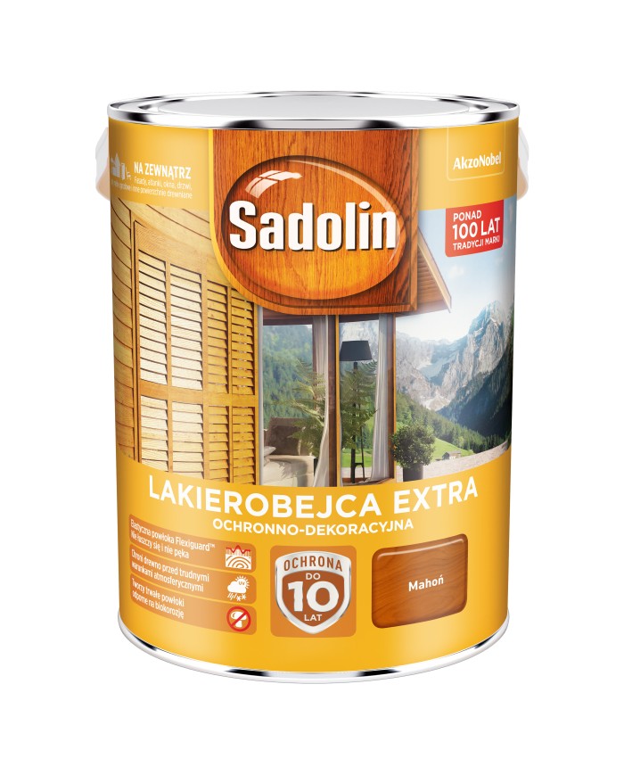 AKZO NB Sadolin Extra Mahoń 5L - Wysokiej Jakości Lakier