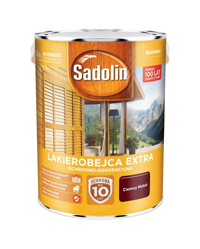 AKZO Sadolin Extra Ciemny Mahoń 5L - Wysokiej Jakości Lakier
