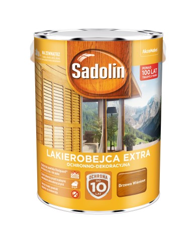 AKZO Sadolin Extra Drzewo Wiśniowe 5L - Farba do Drewna AKZO Sadolin Extra Drzewo Wiśniowe 5L - Farba do Drewna