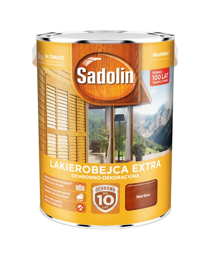 AKZO Sadolin Extra Merbau 5L - Wysokiej Jakości Lakier do Drewna AKZO Sadolin Extra Merbau 5L - Wysokiej Jakości Lakier do Drewna