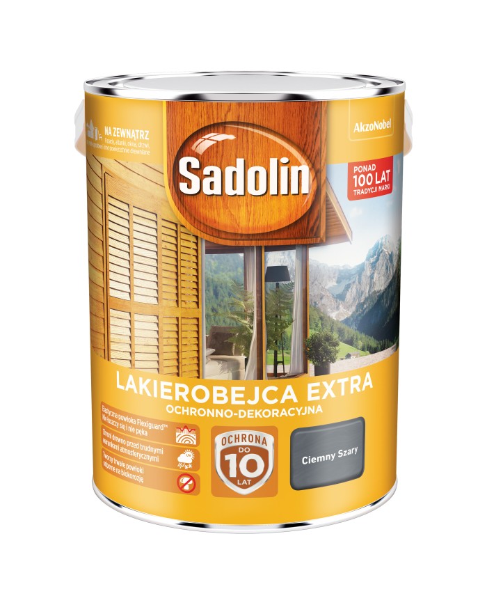 AKZO Sadolin Extra Ciemny Szary 5L - Farba do wnętrz AKZO Sadolin Extra Ciemny Szary 5L - Farba do wnętrz