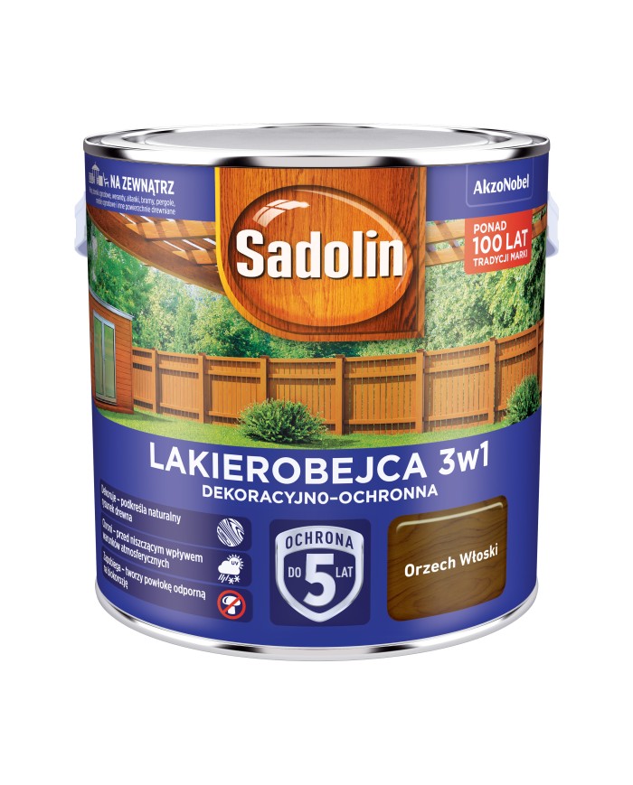 AKZO SADOLIN 3W1 Lakierobejca Orzech Włoski 2,5L - Najlepsza Jakość AKZO SADOLIN 3W1 Lakierobejca Orzech Włoski 2,5L - Najlepsza Jakość