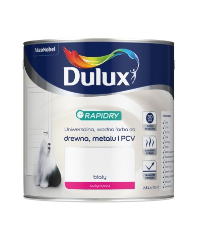 AKZO DULUX Rapidry F. do Drewna i Metalu 2,5L - Biały Satyn AKZO DULUX Rapidry F. do Drewna i Metalu 2,5L - Biały Satyn