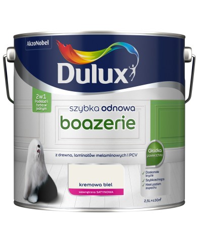 AKZO DULUX Szybka Odnawianie Boazerii Kremowa Biel 2,5L AKZO DULUX Szybka Odnawianie Boazerii Kremowa Biel 2,5L